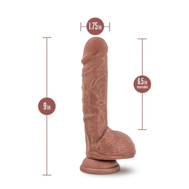 Au Naturel Big Billy 9in Dildo Mocha - Material Feel & Construction