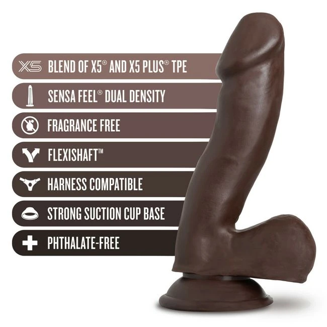 Au Naturel Troy 6in Dildo Chocolate - Size & Fit