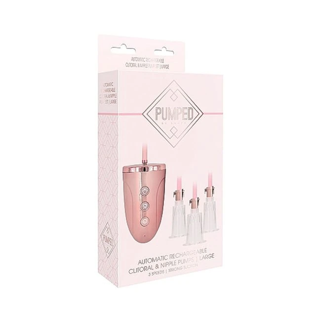 Automatic Rechargeable Clitoral & Nipple Pump Set - Large - How It Feels