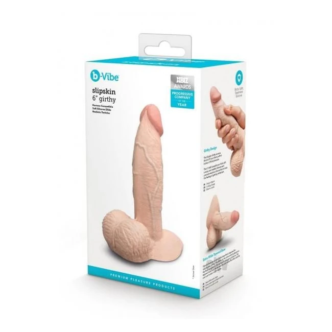 B-vibe Slipskin Dildo Girthy 6 Brn - Experience Authenticity and Intensity with the B-vibe Slipskin Dildo Girthy 6