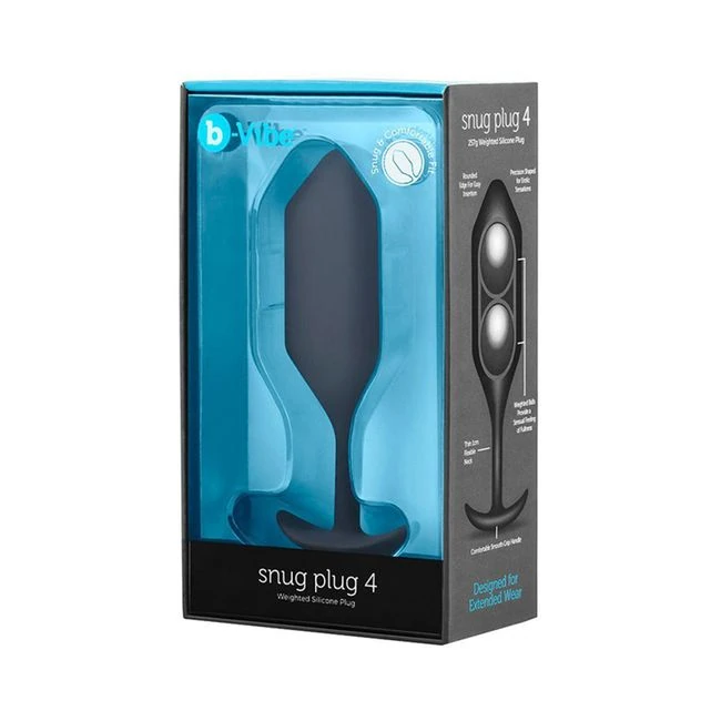 B-vibe Snug Plug 4 Black 9oz Weight - Vibration Modes
