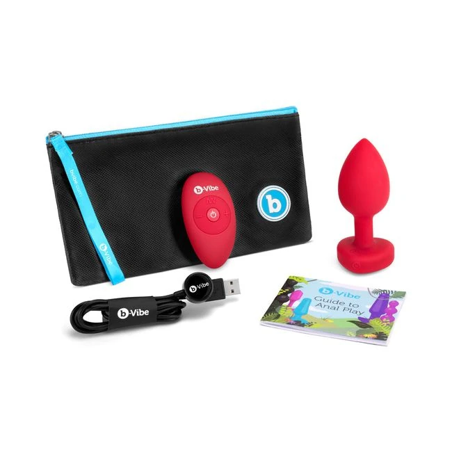 B Vibe Vibrating Heart Shaped Jewel Plug - Experience the Sparkling Sensation of the B Vibe Vibrating Heart Shaped Jewel Plug