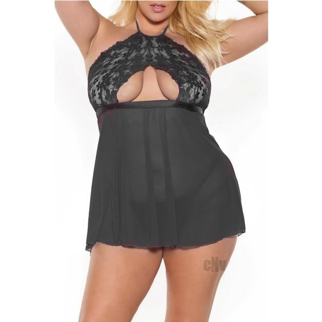 Babydoll Gstring Blk - Fabric & Feel