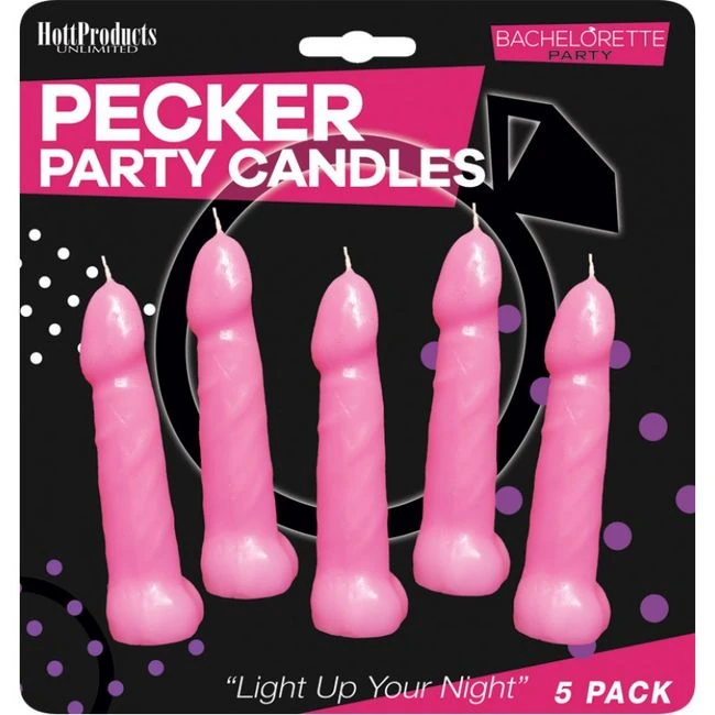 Bachelorette Party Pink Pecker Candles 5 " - Overview