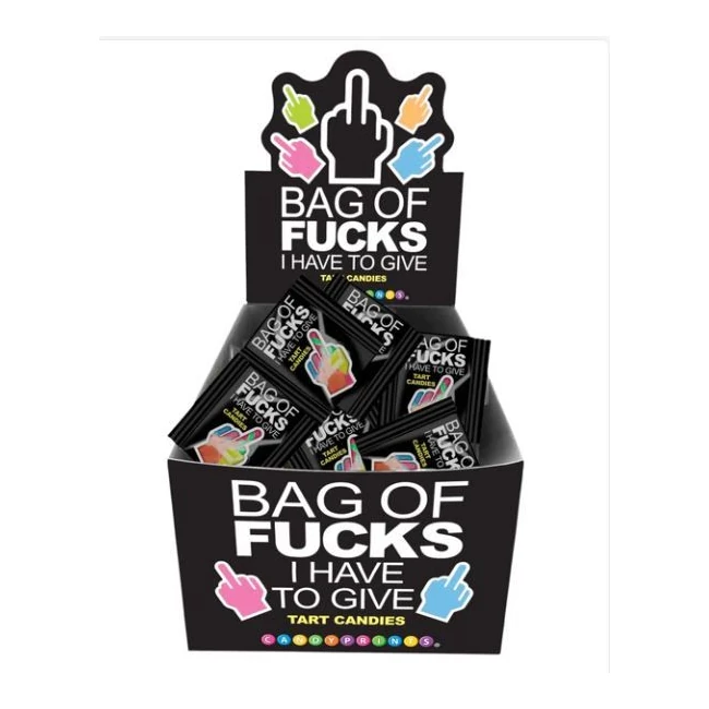 Bag of Fucks I Have to Give Display of 100 - 100 Mini-Packs on a POP Display
