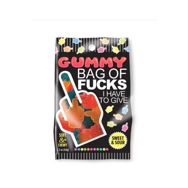 Bag of Fucks I Have to Give Sour Gummy 2.2oz - A Sour Coat Over a Fruity Chew