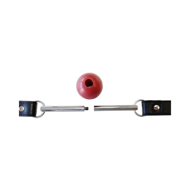 Ball Gag - Black with Removable Red Ball and Stainless Steel Rod - Build & Quality