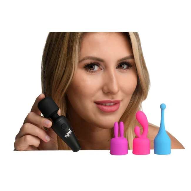 Bang! 10x Mini Wand W/ 3 Attachments - Vibration Modes & Power