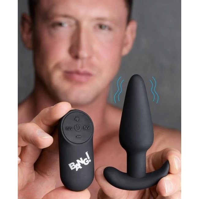 Bang! 21x Vibrating Silicone Butt Plug W/ Remote - Remote Control and Vibration Modes