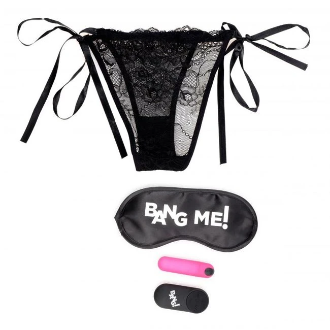 Bang! Power Panty Lace Panties Bullet & Blindfold Kit Pink - How It Feels