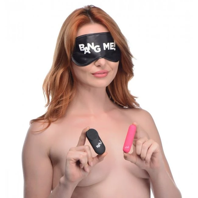 Bang! Power Panty Lace Panties Bullet & Blindfold Kit Pink - Vibration Modes and Control