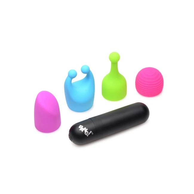 Bang! Rechargeable Bullet W/ 4 Attachments - Vibration Modes & Functionality