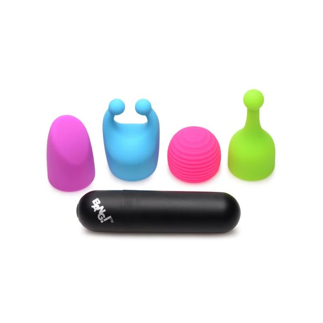 Bang! Rechargeable Bullet W/ 4 Attachments - Power & Performance