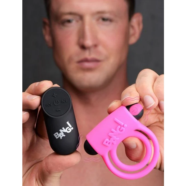 Bang! Silicone Cock Ring & Bullet W/ Remote - Vibration Modes and Remote