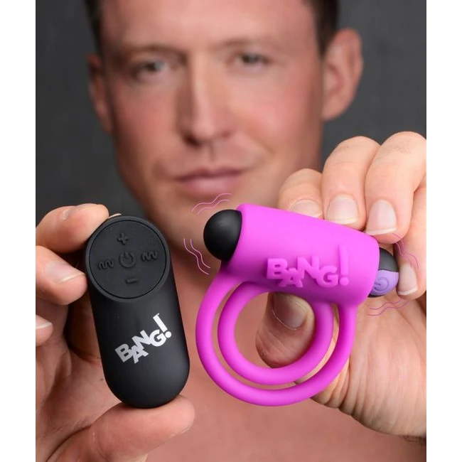 Bang! Silicone Cock Ring & Bullet W/ Remote - Charging, Materials and Colors