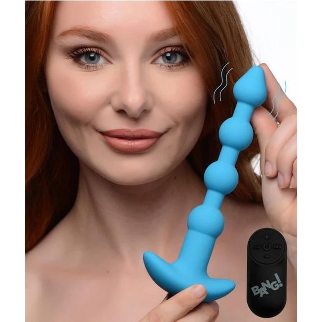 Bang! Vibrating Silicone Anal Beads & Remote - Experience Intense Anal Stimulation with Bang! Vibrating Silicone Anal Beads & Remote