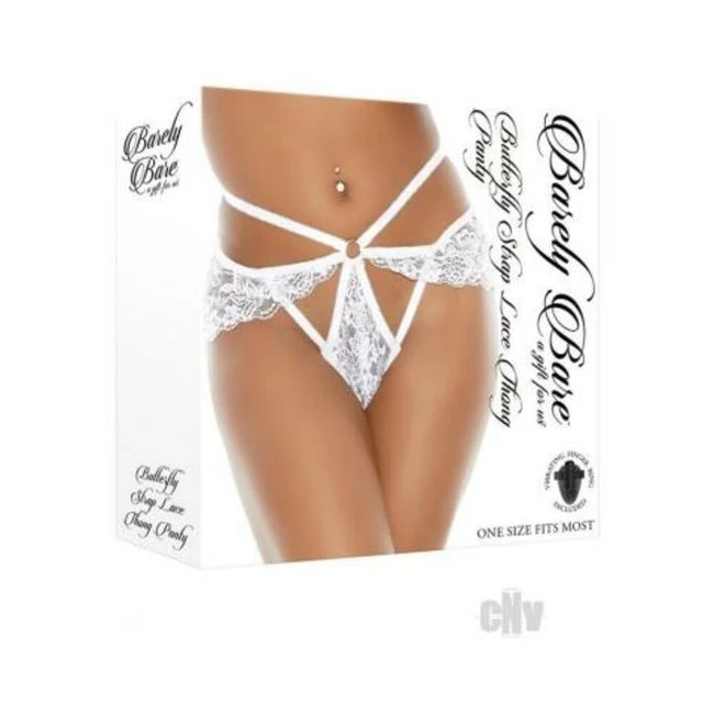Barely Bare Butterfly Strap Lace Thong Panty - Design Details