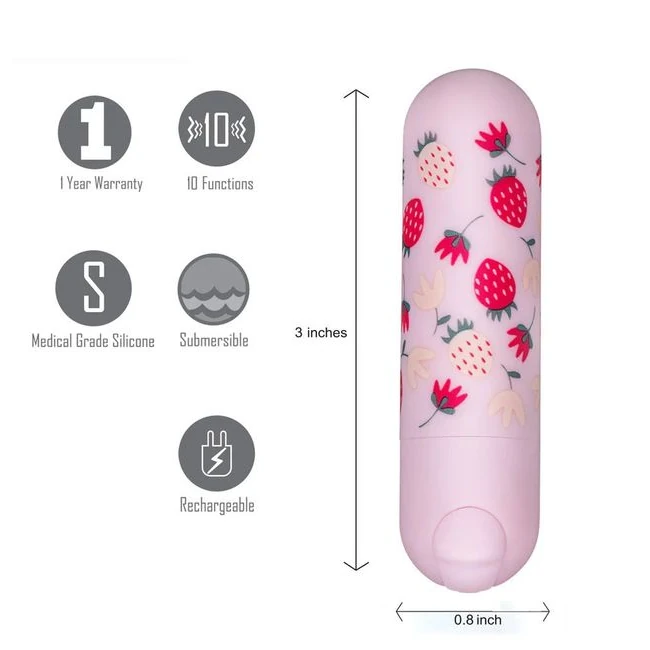 Bari Super Charged Mini Bullet W/ Strawberry Pattern - How It Feels