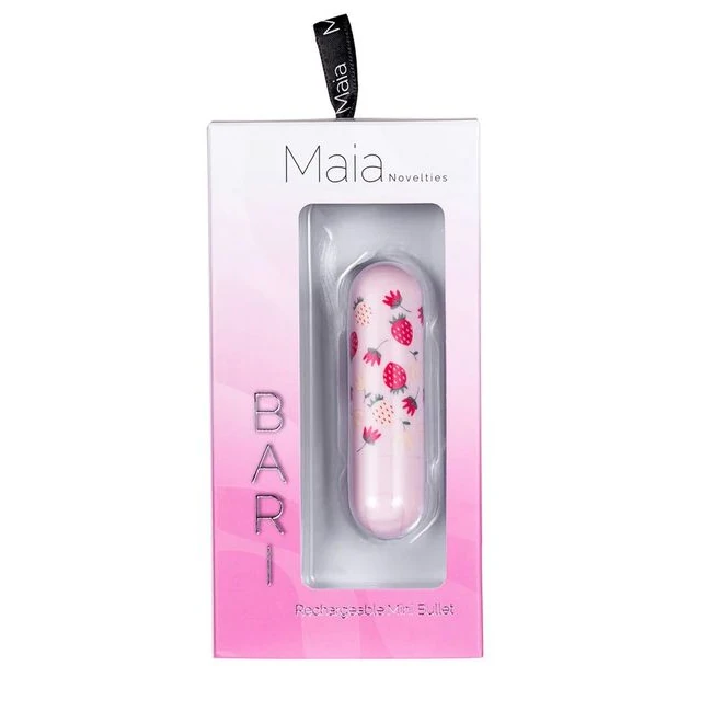 Bari Super Charged Mini Bullet W/ Strawberry Pattern - Vibration Modes