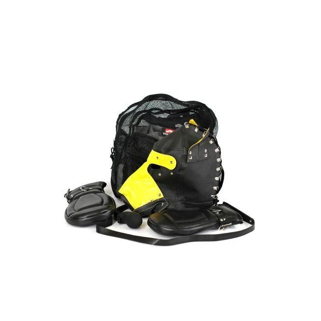 Basic Puppy Play Kit 2 Tone Black Yellow Mask, Tail, Mitts, Carry Pack - Build & Quality