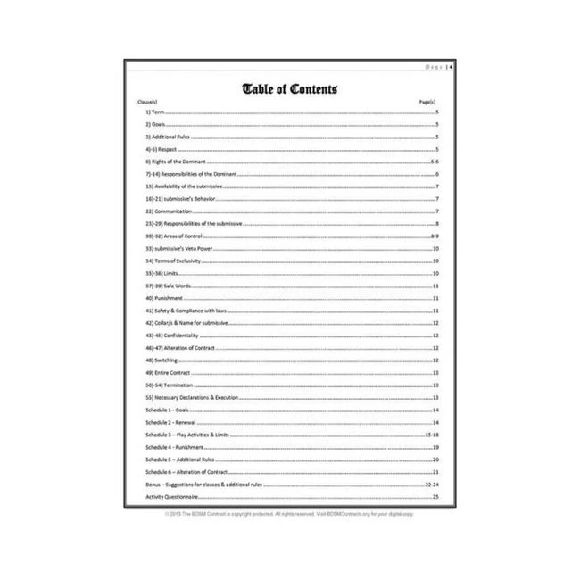 Bdsm Contract - Build & Quality