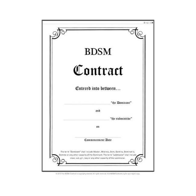 Bdsm Contract - Design & Customization