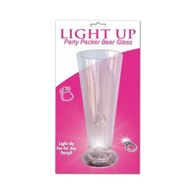 Beer Glass Party Pecker Light Up Clear - Overview