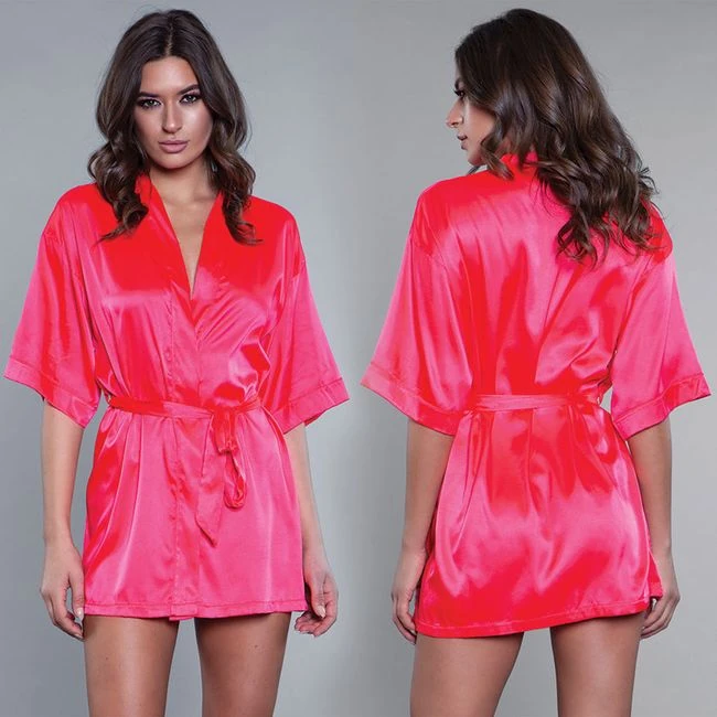 BeWicked Satin Robe-Hot Pink - Fit & Sizing
