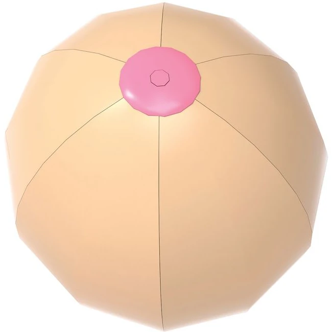 Big Boobie Beach Ball - Inflated Size and Shape