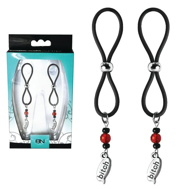 Bijoux De Nip Nipple Halos Bitch Charm - Red/black - Overview
