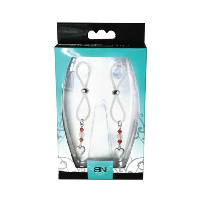 Bijoux De Nip Nipple Halos Heart Charm Red, Clear - Overview