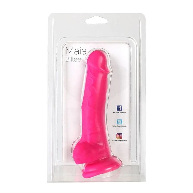 Billee 7 Realistic Silicone Dong Neon Pink " - Size & Fit