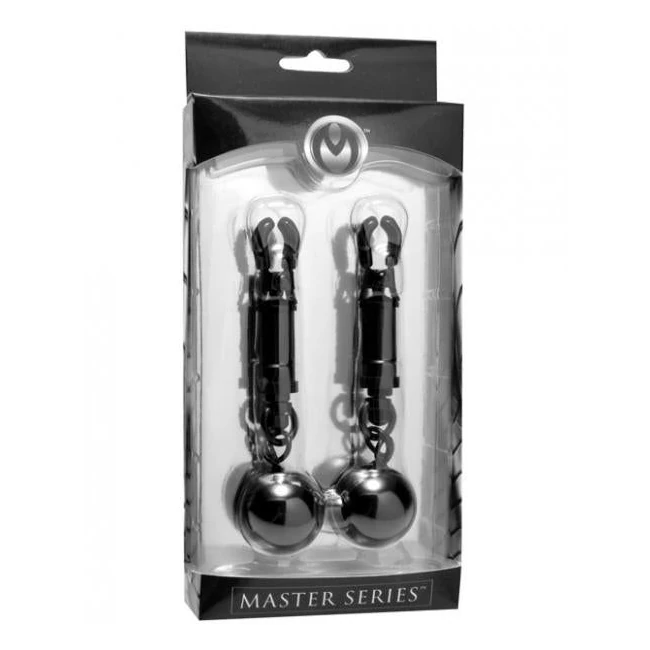 Black Bomber Nipple Clamps Ball Weights - Key Details