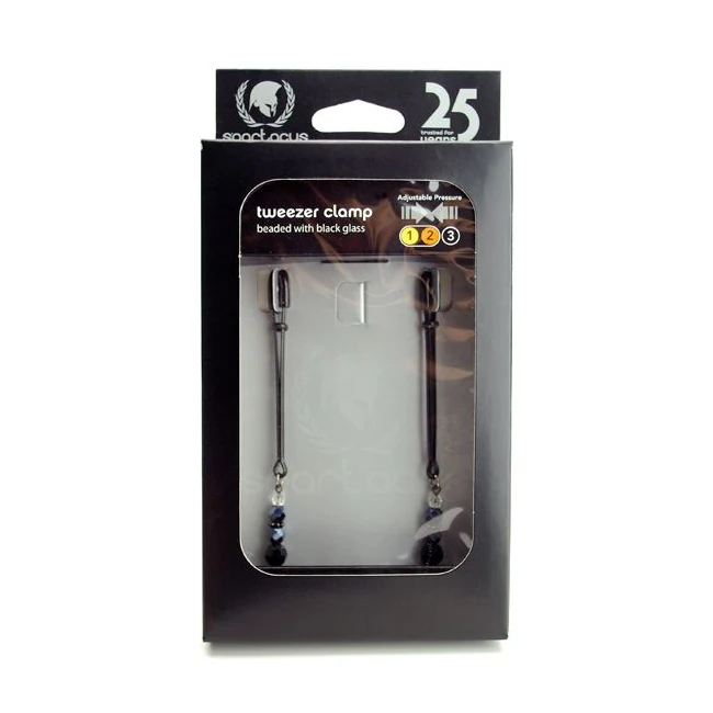 Black Tweezer Clamp Black W/beads - Shape & Comfort