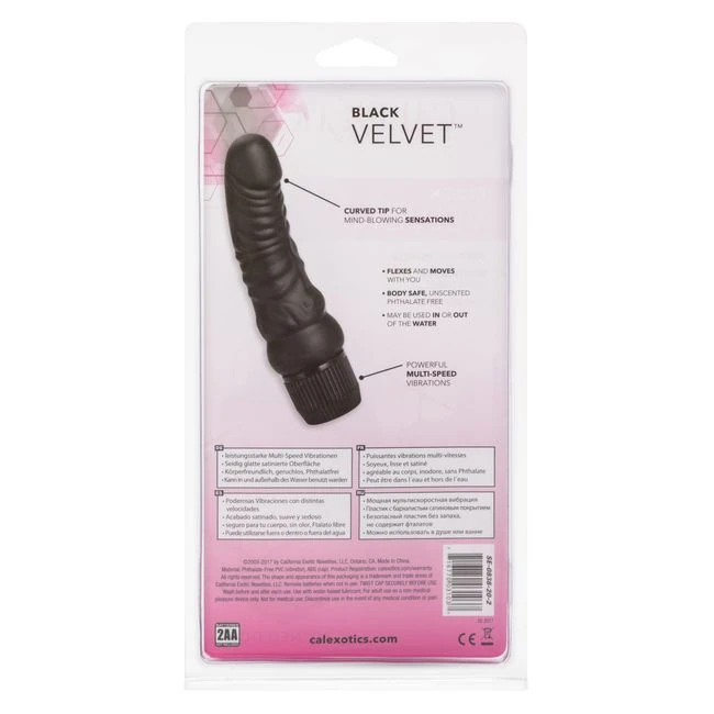 Black Velvet 6.25in Veined Dong - Vibration Modes and Sensory Features