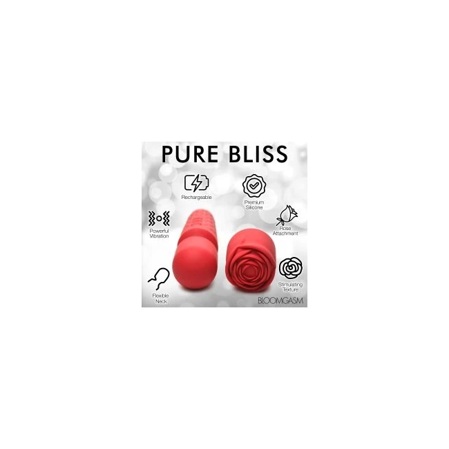 Bloomgasm Pleasure Rose Wand 10x W/ Rose Attachment - Experience Elevated Self-Love with the Bloomgasm Pleasure Rose Wand 10X