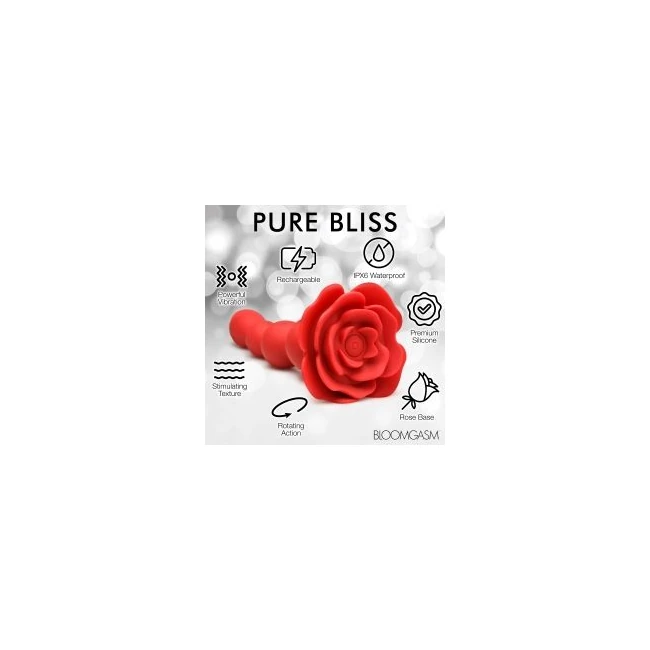 Bloomgasm Rose Twirl Vibrating & Rotating 10x Anal Beads - Experience the Sensation