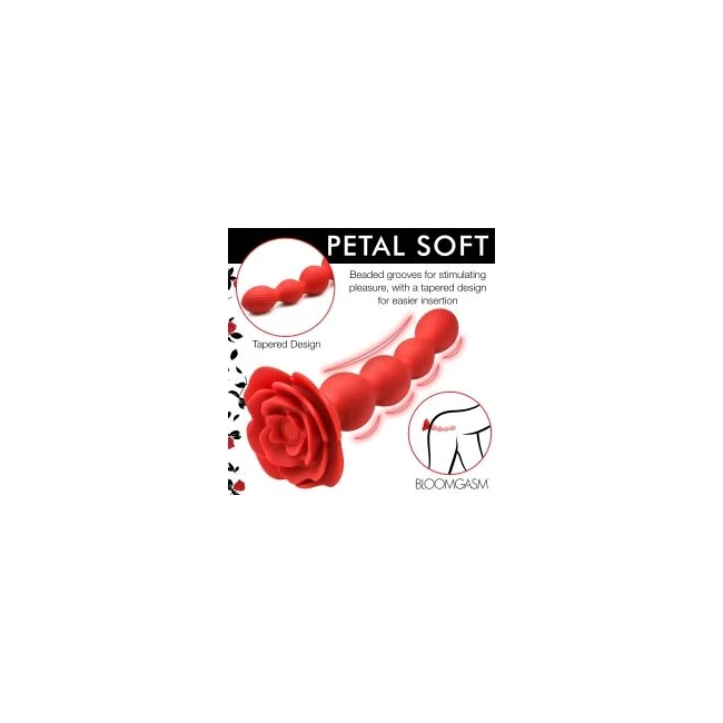 Bloomgasm Rose Twirl Vibrating & Rotating 10x Anal Beads - Vibration Modes and Rotation Features