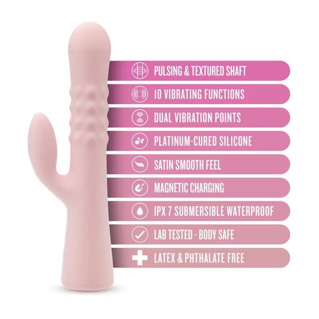Blush Jaymie Pink - Experience the Versatility of the Blush Jaymie Pink Rabbit Vibrator