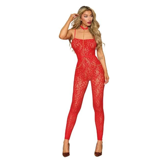 Bodystocking & Harness Poinsettia O/S - by Dream Girl Lingerie