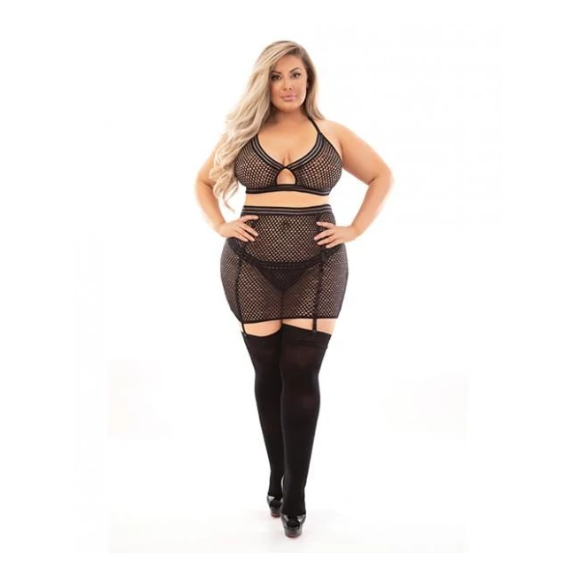 Bold Fetish Fishnet Bra, Skirtini & Hose - Build & Quality