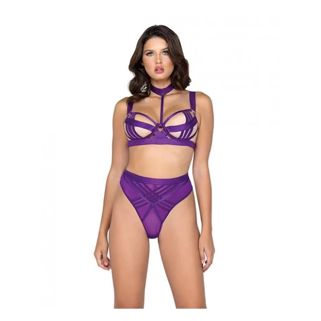 Bondage Stripe Demi Cup Underwire Bra & Panty - Build & Quality