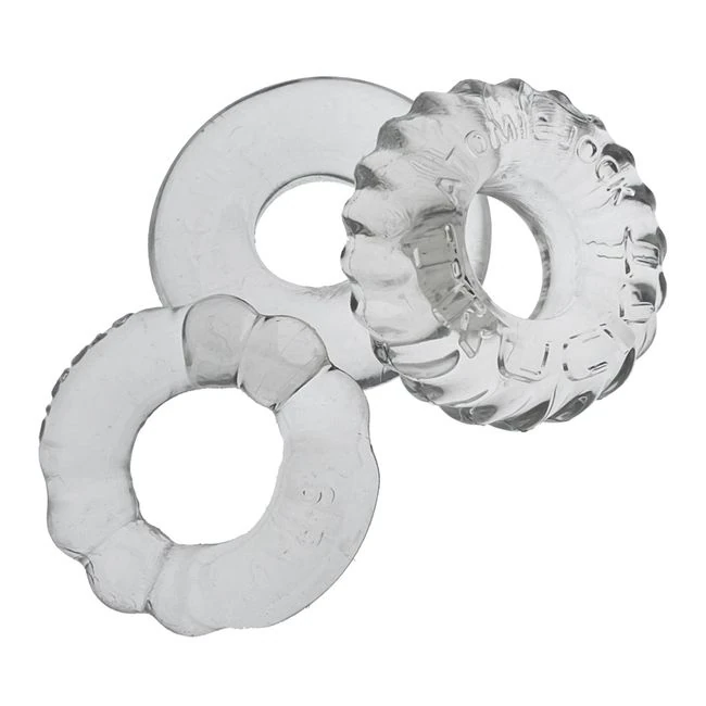 Bonemaker 3pk Cockring Set Clear - Overview