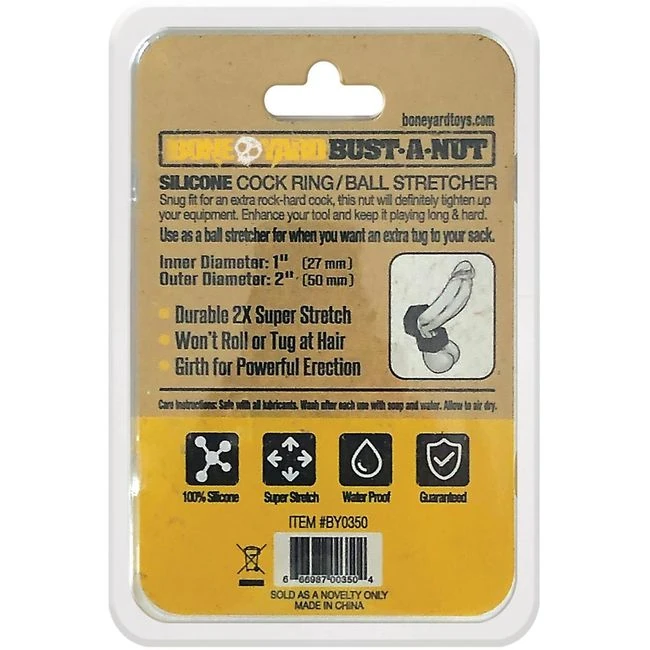 Boneyard Bust a Nut Cock Ring Black - Key Details
