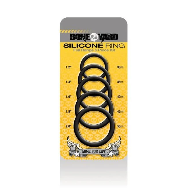 Boneyard Silicone Ring 5pc Kit Black - Overview