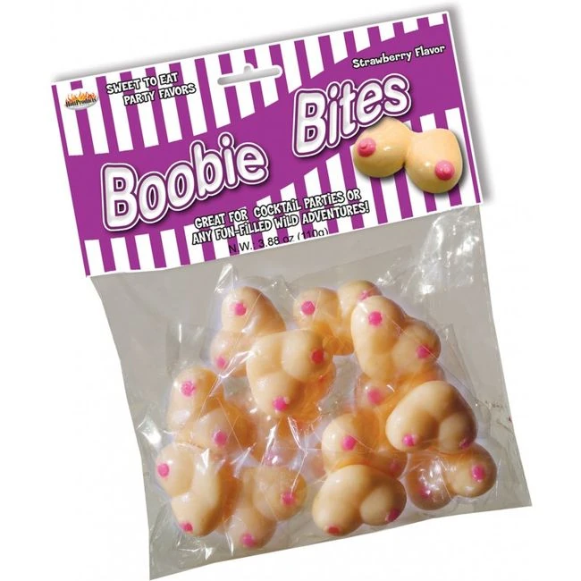 Boobie Bites Strawberry - Candy Shaped as a Pair of Breasts