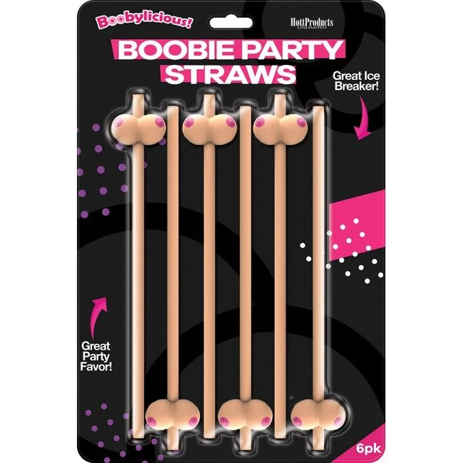 Boobie Straws Flesh 6pk - Overview