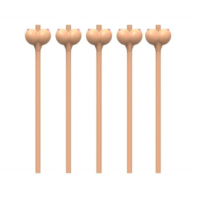Boobie Straws Flesh 6pk - Key Details