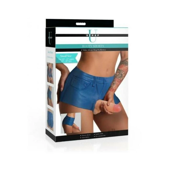 Booty Shorts 6 Inch Dildo Silicone Strap On Harness - Shape & Texture