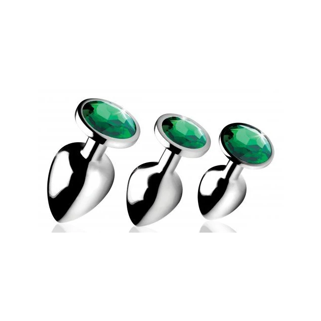 Booty Sparks Emerald Gem Anal Plug Set - Shape & Comfort